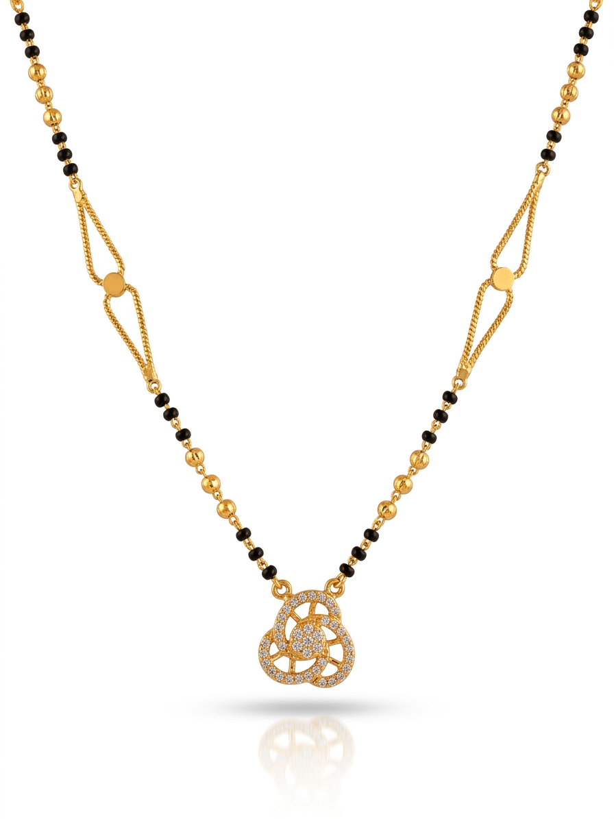 CZ Lotus Mangalsutra