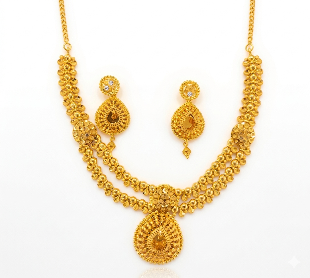 Teardrop Ball Chain Necklace Set