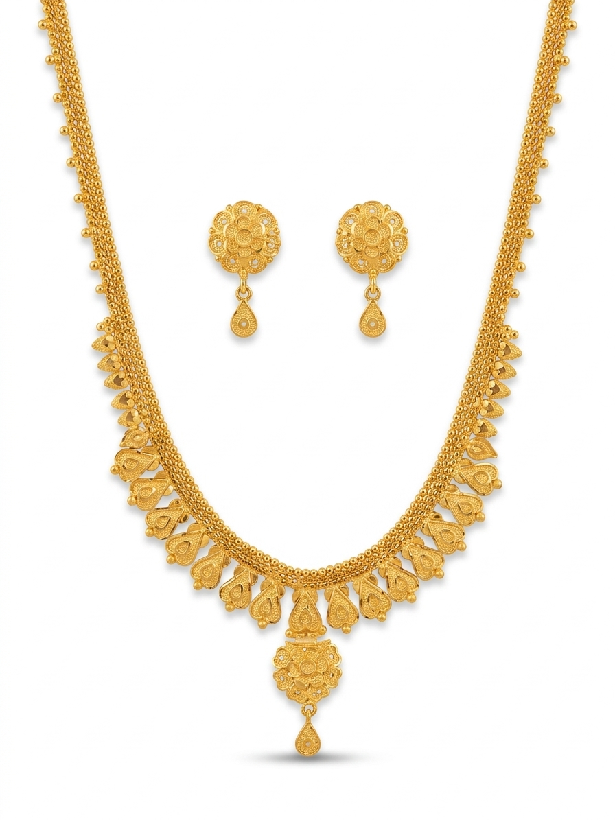 Twisted Chain Teardrop Fringe Necklace Set