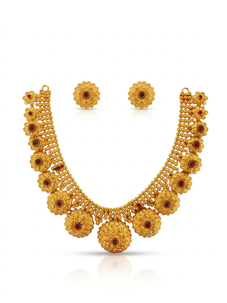 Daisy Flower Mesh Choker Set