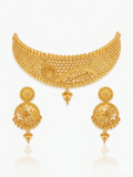 Lattice Work Peacock Choker Set