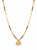 Gold Triangle Pendant & Black Bead Necklace