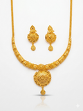 Peacock Pendant Long Chain Necklace Set