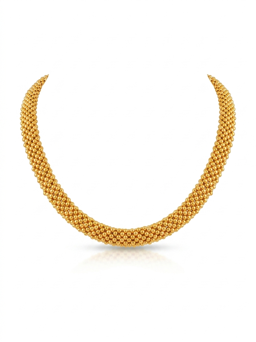 Gold Plain Crescent Thushi Choker