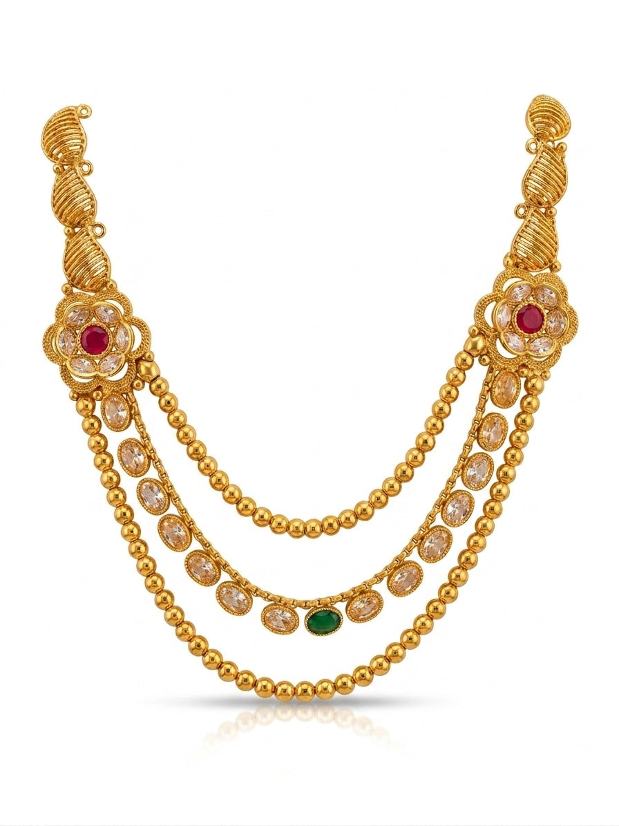 Maang Tikka Mathapatti with Jhumka & Long Necklace Set