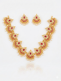 Gold Coin Layered Mala Necklace & Jhumka Earring Set