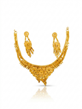 Floral Disc Kundan Necklace, Earring & Maang Tikka Set