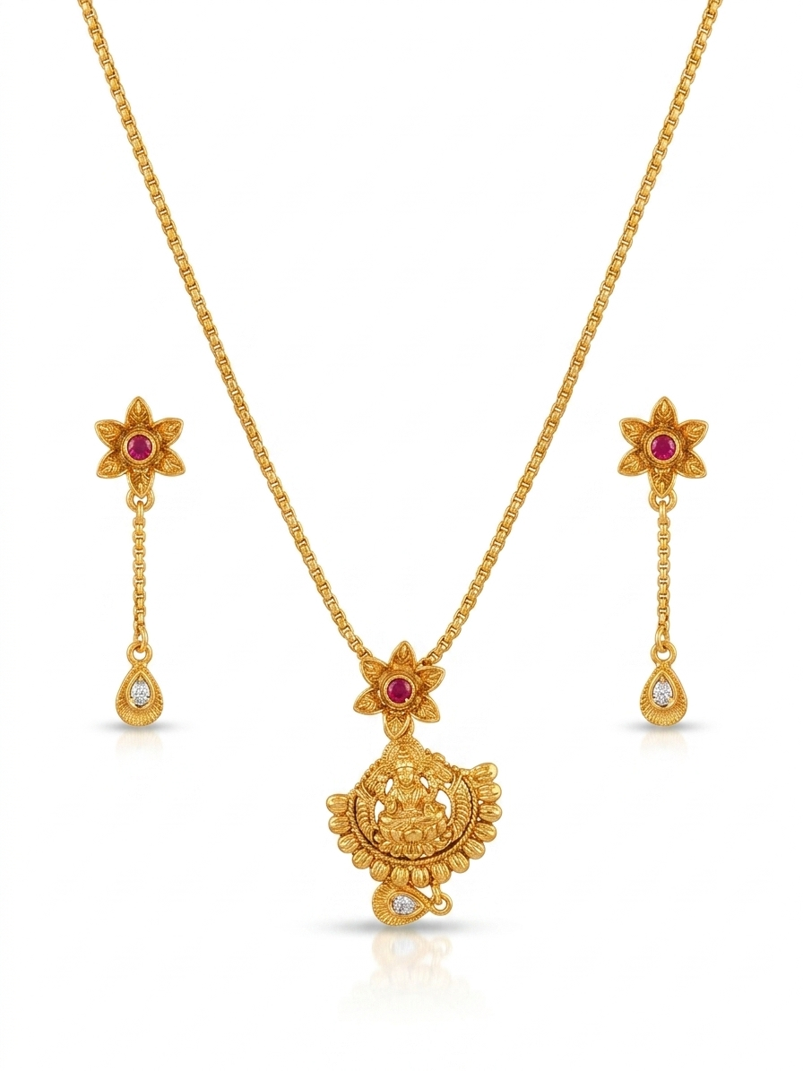 Rajwadi Polki Necklace, Passa & Jhumka Bridal Set