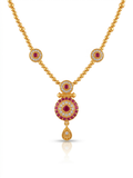 Champagne Stone Teardrop Long Necklace & Earring Set