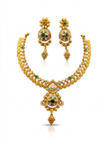Emerald Green Kundan Necklace & Earring Set