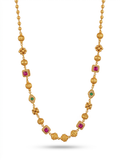 Midnight Sapphire & Gold Coin Layered Necklace Set