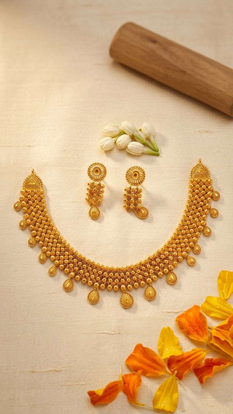 Mango Drop Choker Necklace Set