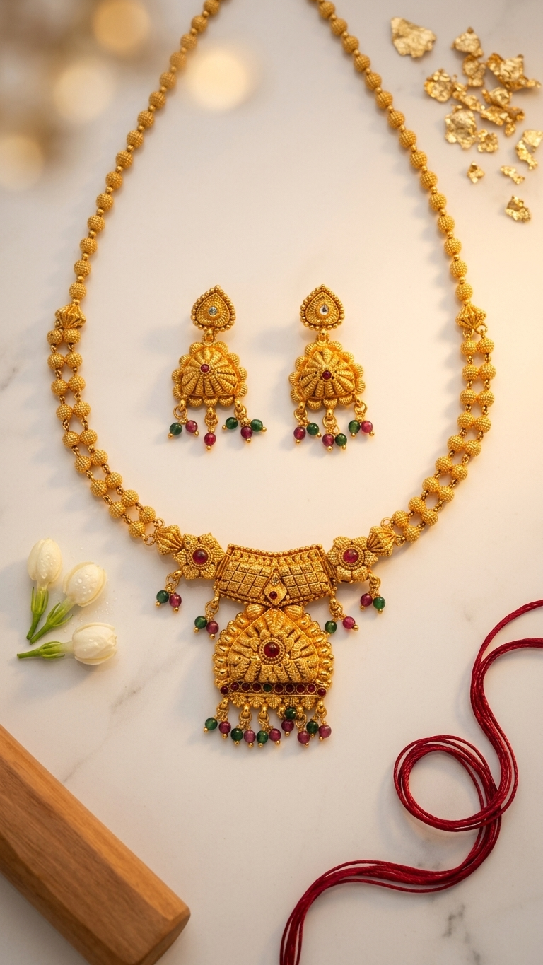 Multi-Stone Ball Chain Necklace Set