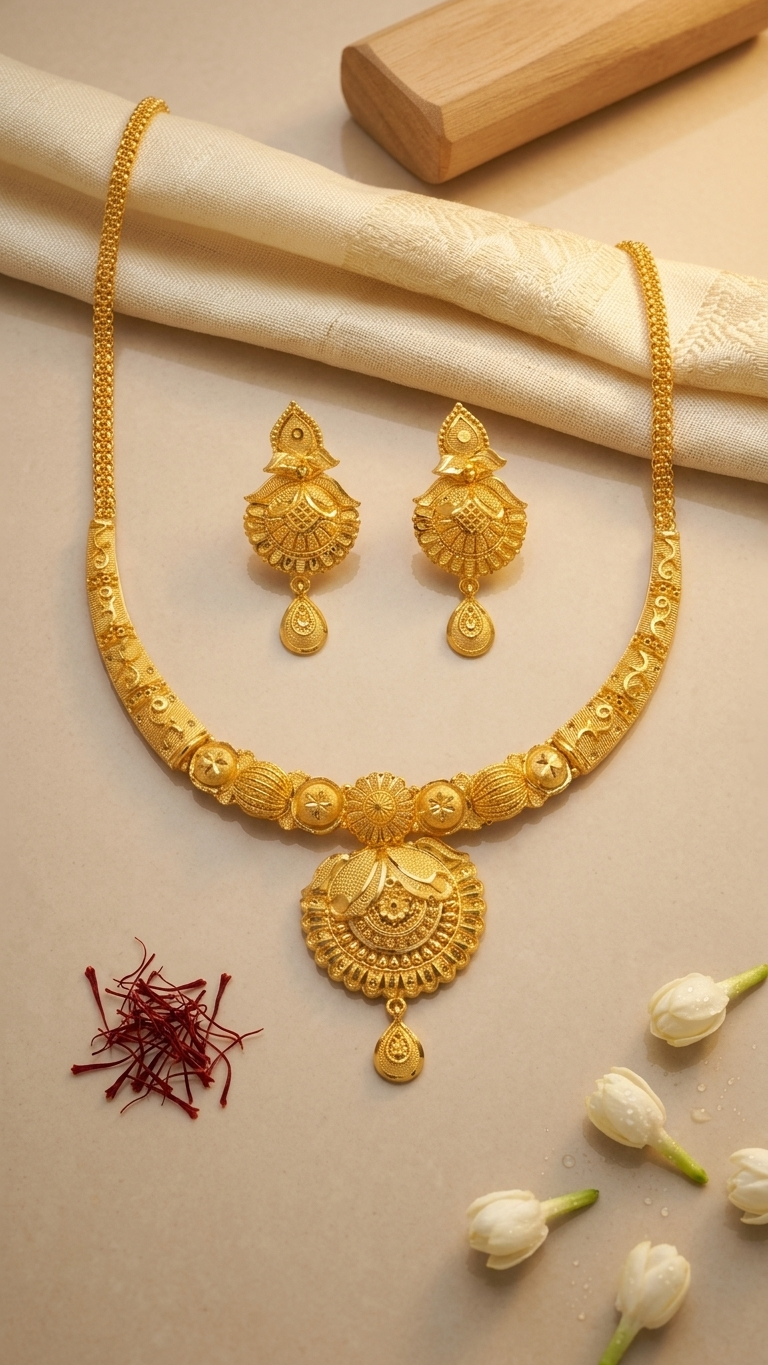 Peacock Pendant Long Chain Necklace Set